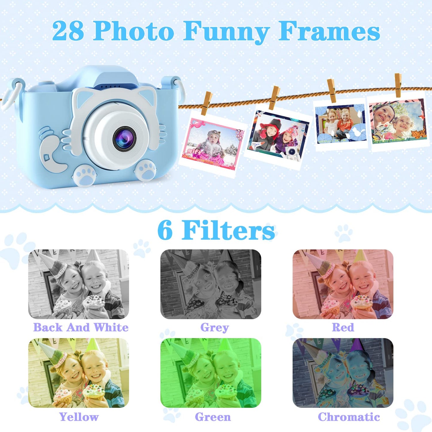 Kids Digital Camera for Toddler with Video