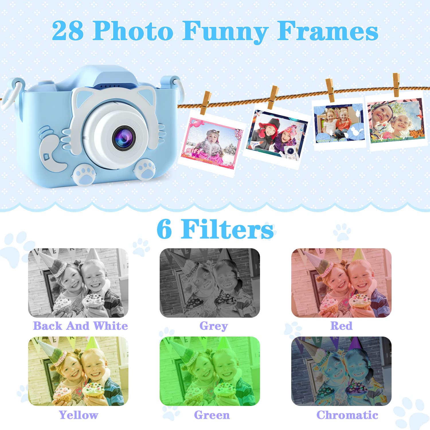 Kids Digital Camera for Toddler with Video
