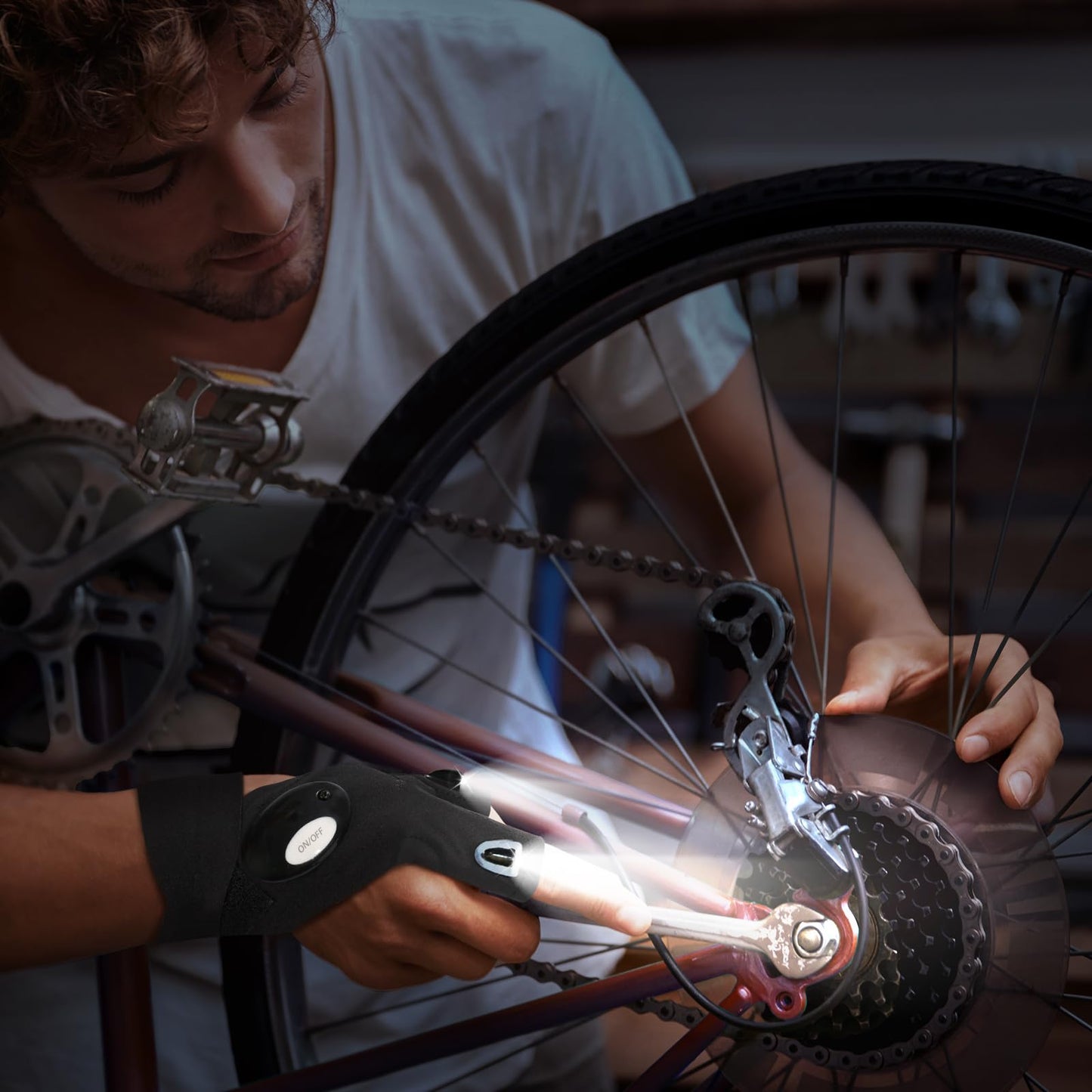 BIIB Stocking Stuffers for Men, Christmas Gifts for Men LED Flashlight Gloves, Mens Anniversary Birthday Gifts for Him Dad Boyfriend Husband, Mens Stocking Stuffers, EDC Camping Cool Gadgets Tools