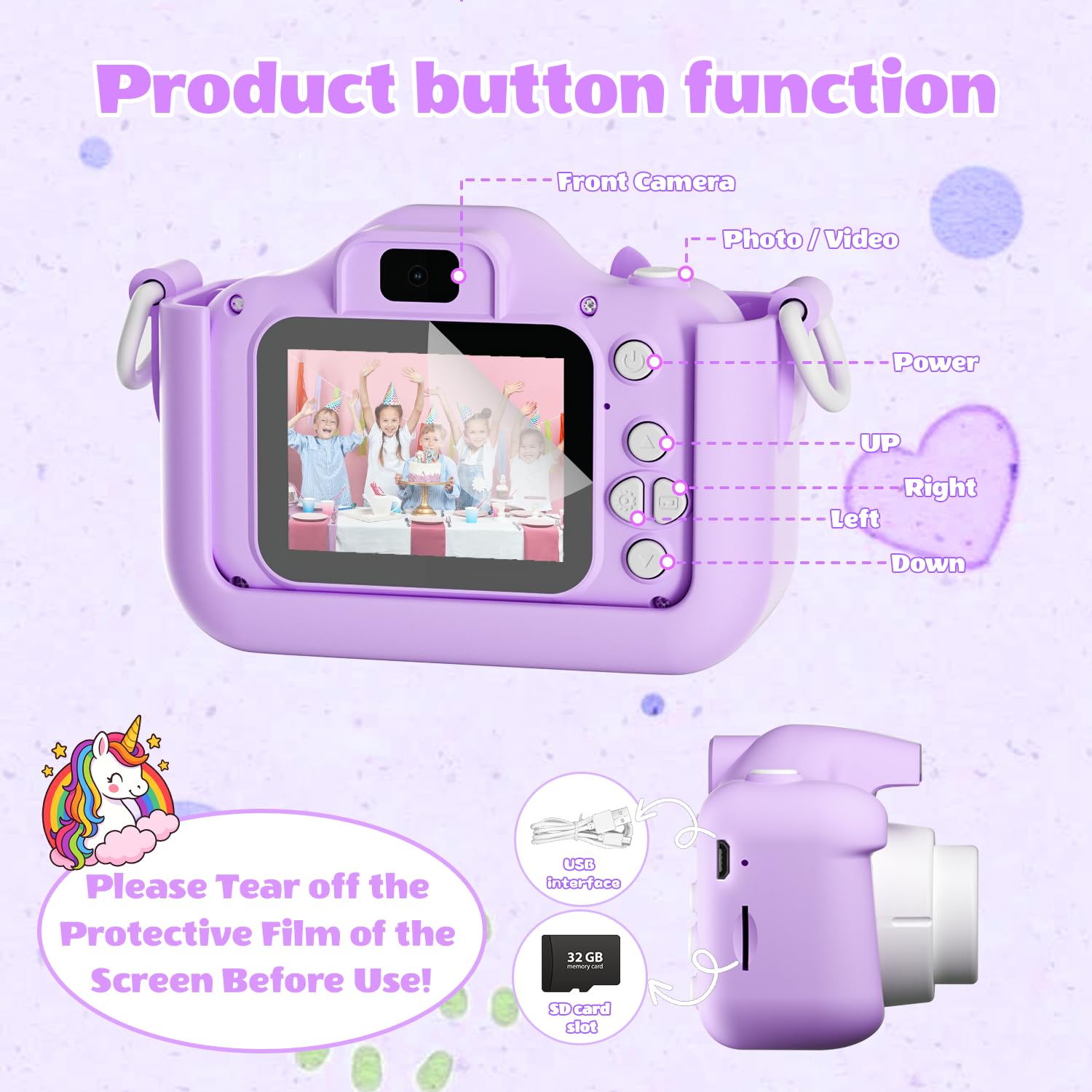 Kids Digital Camera for Toddler with Video