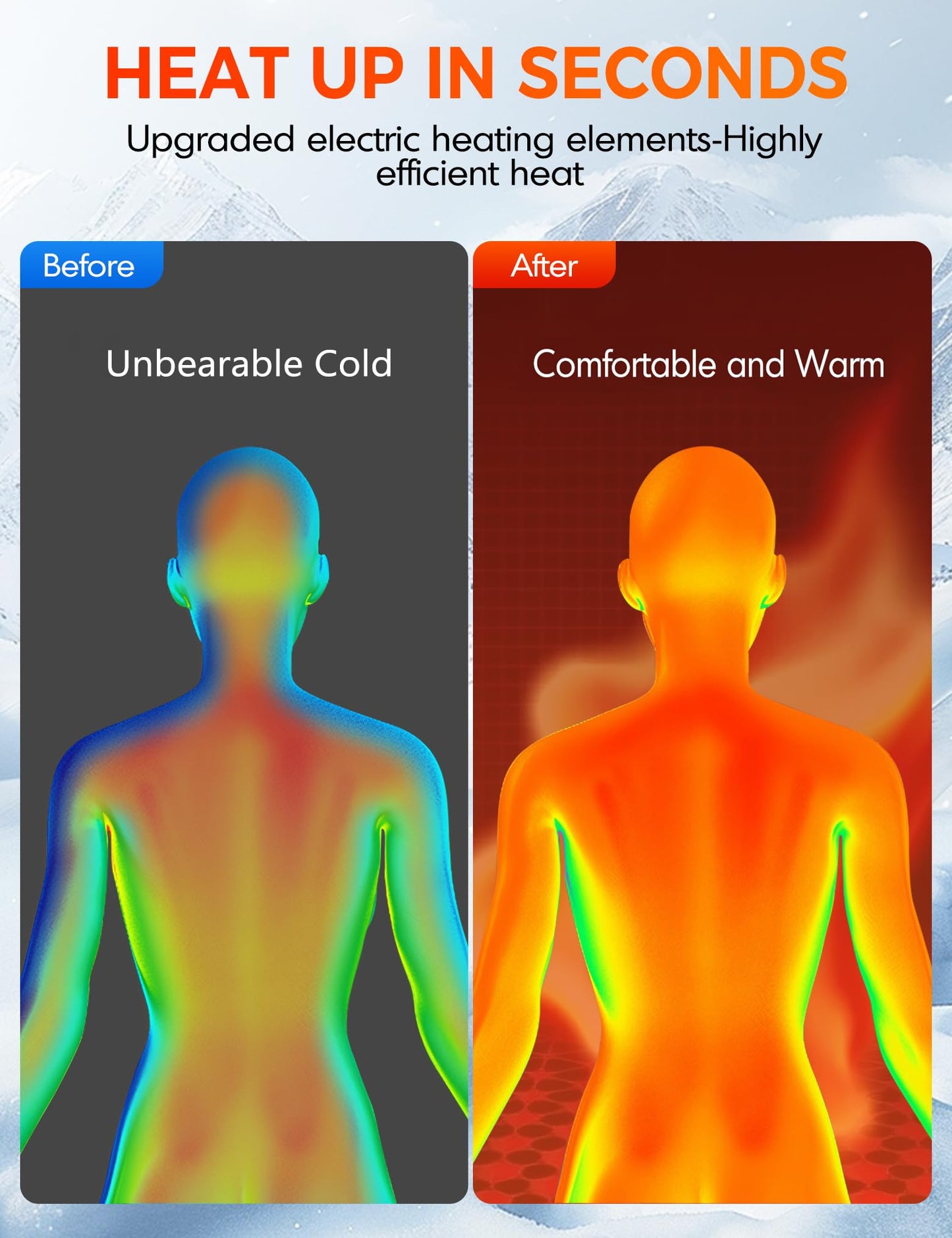 Men's Heated Fleece Vest with Battery Pack 16000mAh/7.4V | 15-Zone Warming Rechargeable Heating Vests for Winter