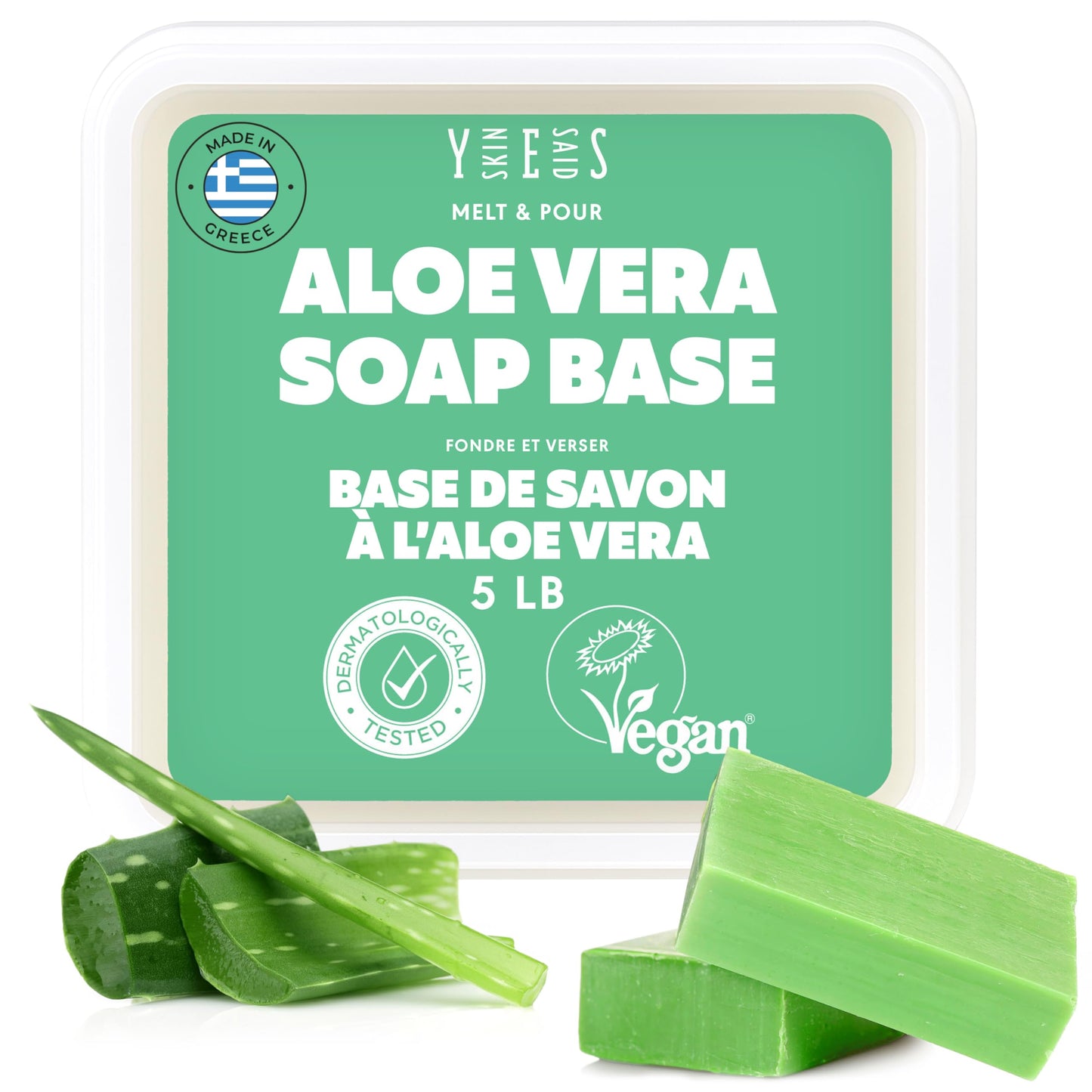 2.2kg (5 Lb) Goats Milk Soap Base - SLS/SLES free, No Palm Oil, Organic Soap Base, Bulk Goat Milk Melt and Pour Soap Base, Natural Soap Base for Soap Making Supplies, Green Soap, Craft Supplies
