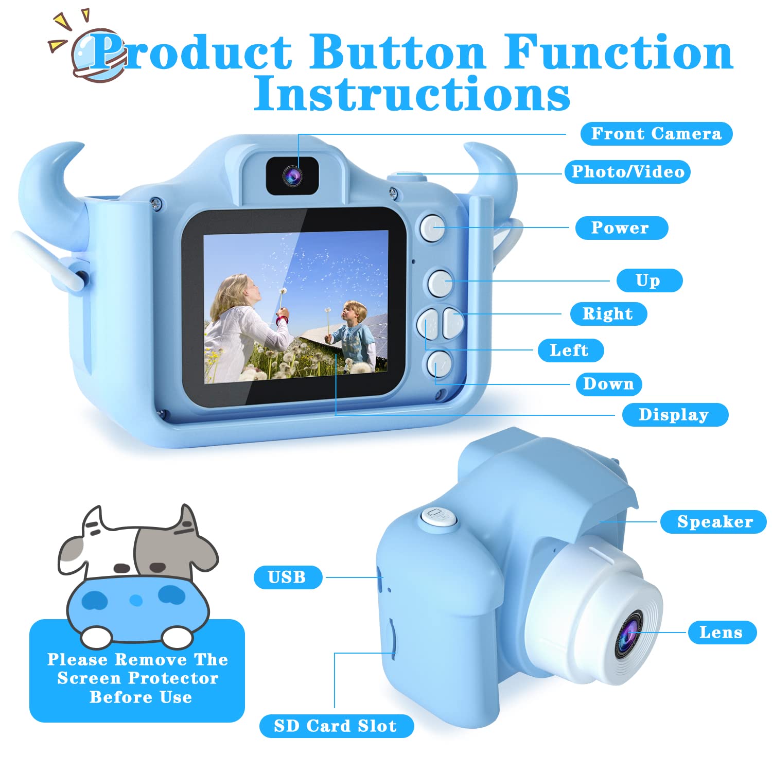 Kids Digital Camera for Toddler with Video