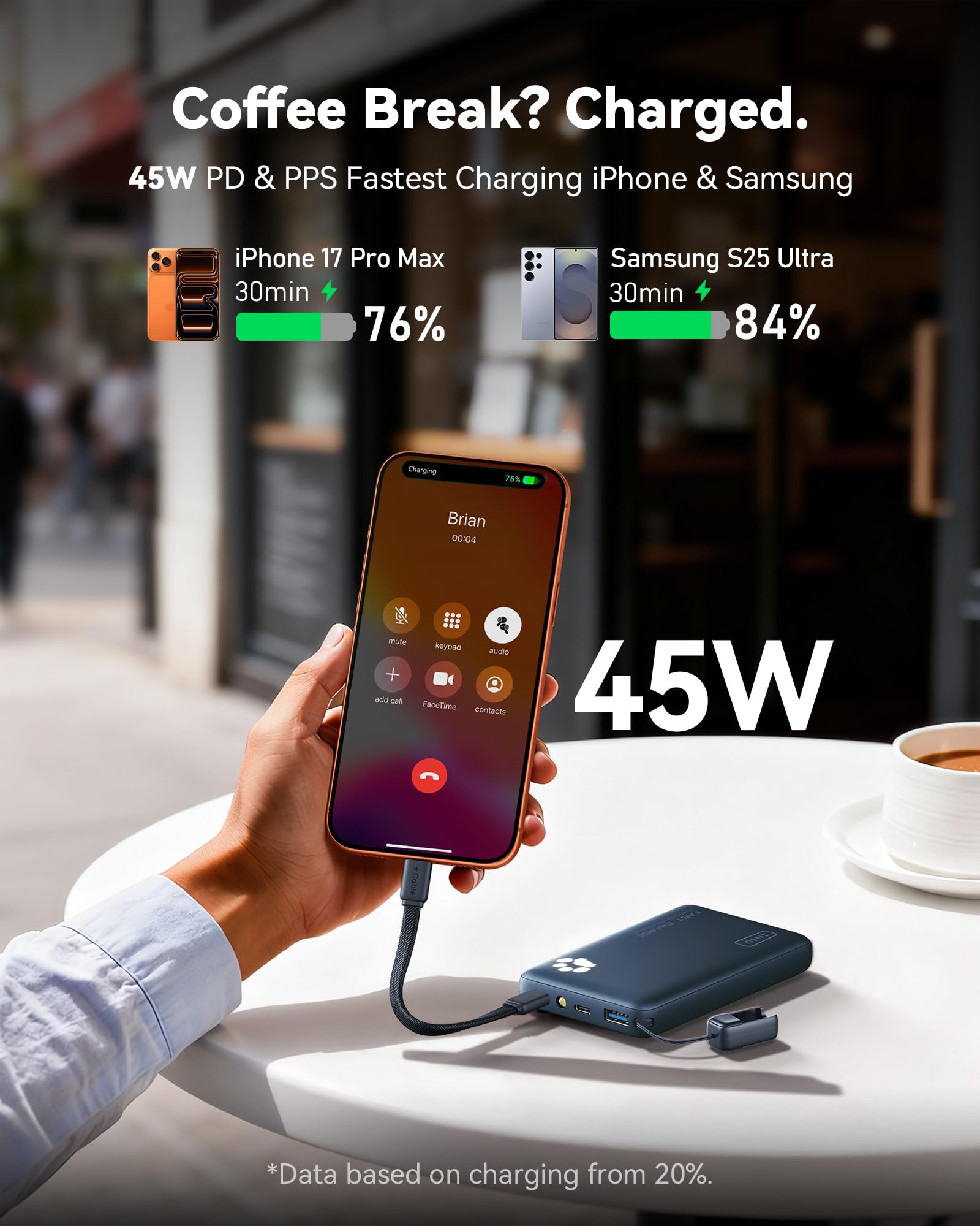 Slim portable charger