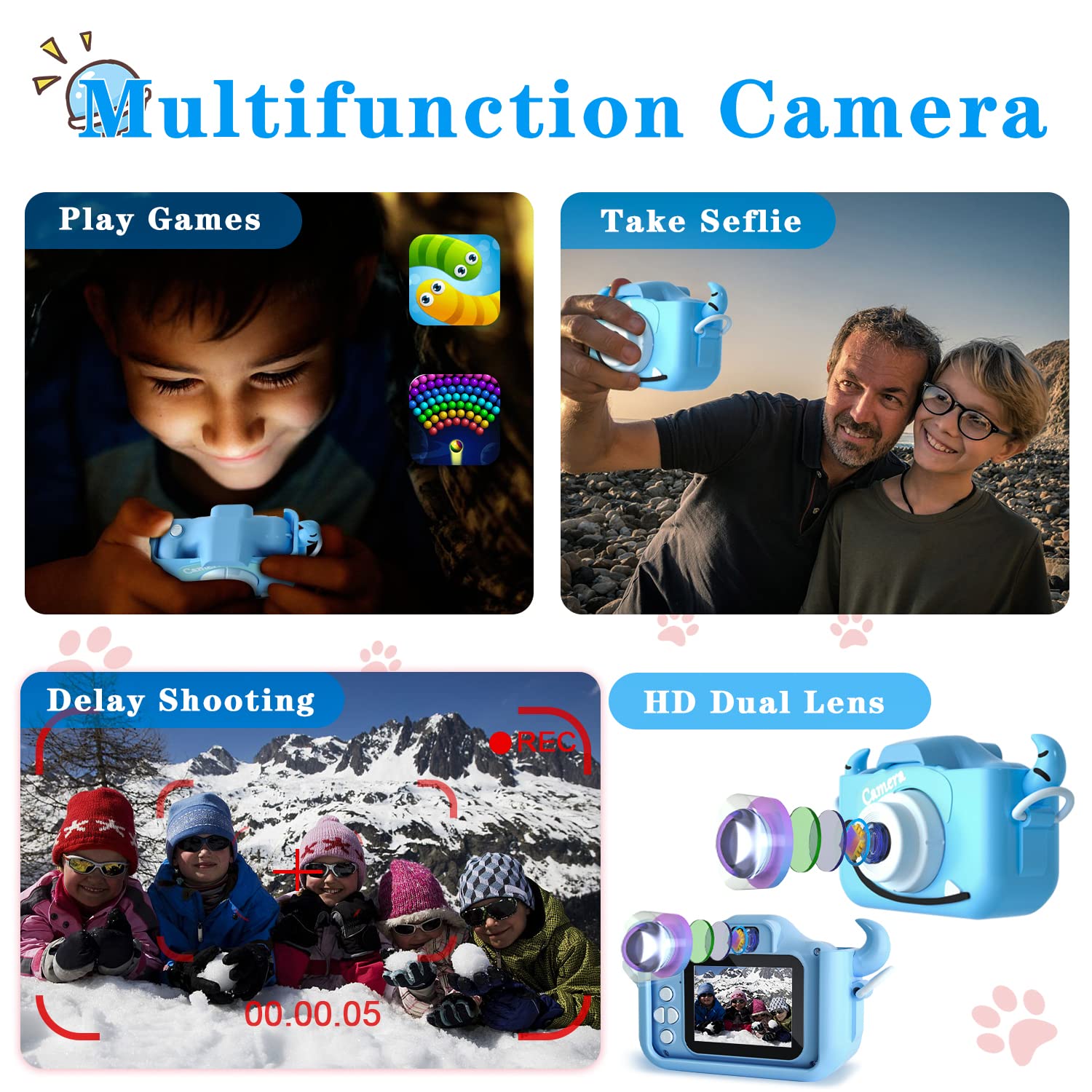 Kids Digital Camera for Toddler with Video