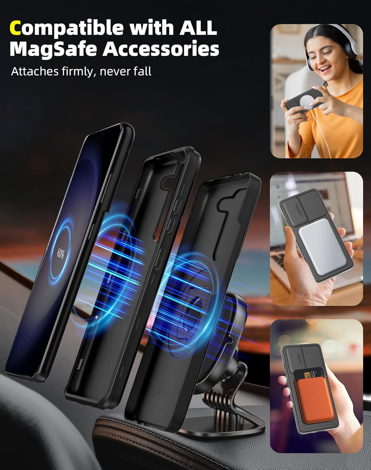 Samsung Galaxy S23 Ultra Case Magnetic Compatible with MagSafe Wireless Charging