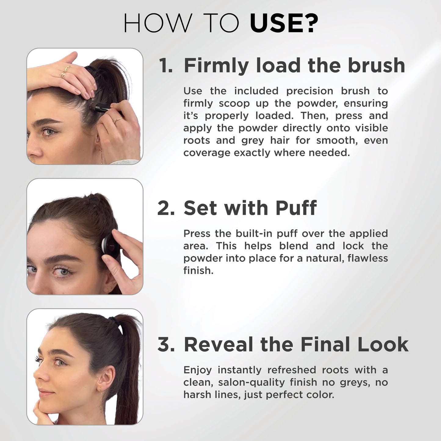 THICK FIBER Root Touch Up & Hairline Powder with Brush 4g – Covers Grey Roots & Thinning Hair – Sweat & Water Resistant – Hair Concealer for Bald Spots & Fill-In (Black) for Women & Men
