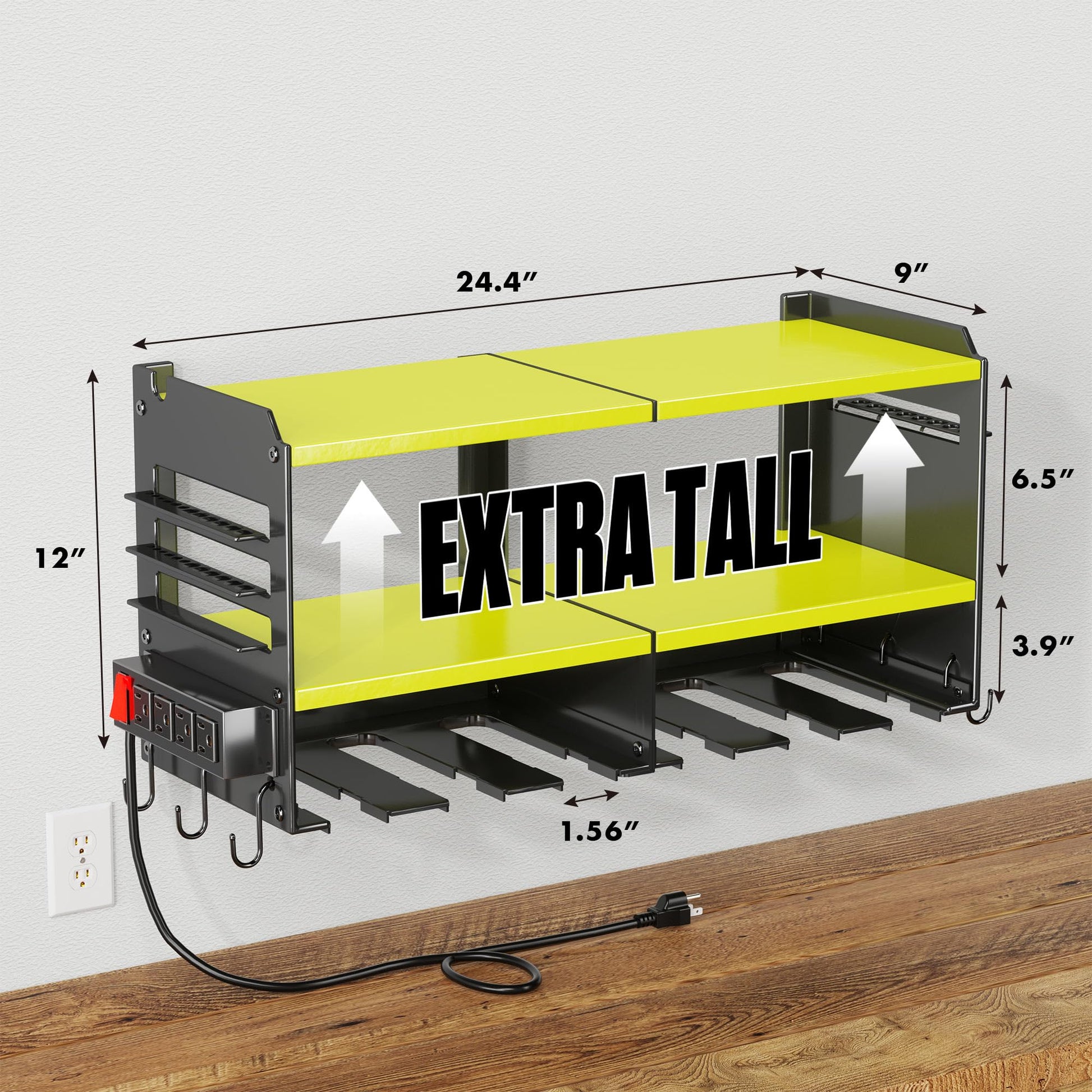 Power Tool Organizer with Charging Station