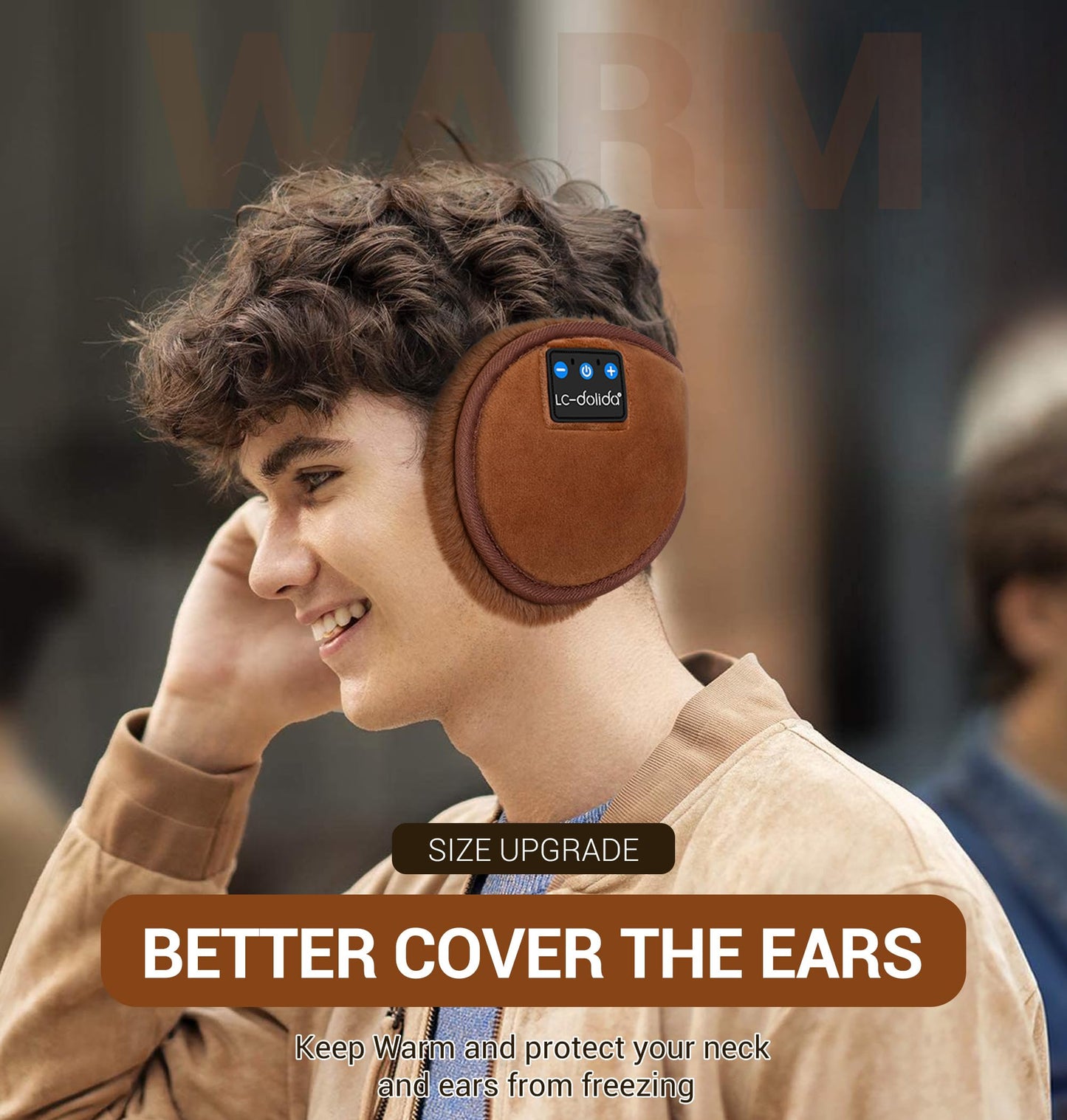 LC-dolida Earmuff Headphones Bluetooth Winter Ear Muffs Ear Warmer Headband for Men/Women/Kids Outdoor Biking Skating Hiking