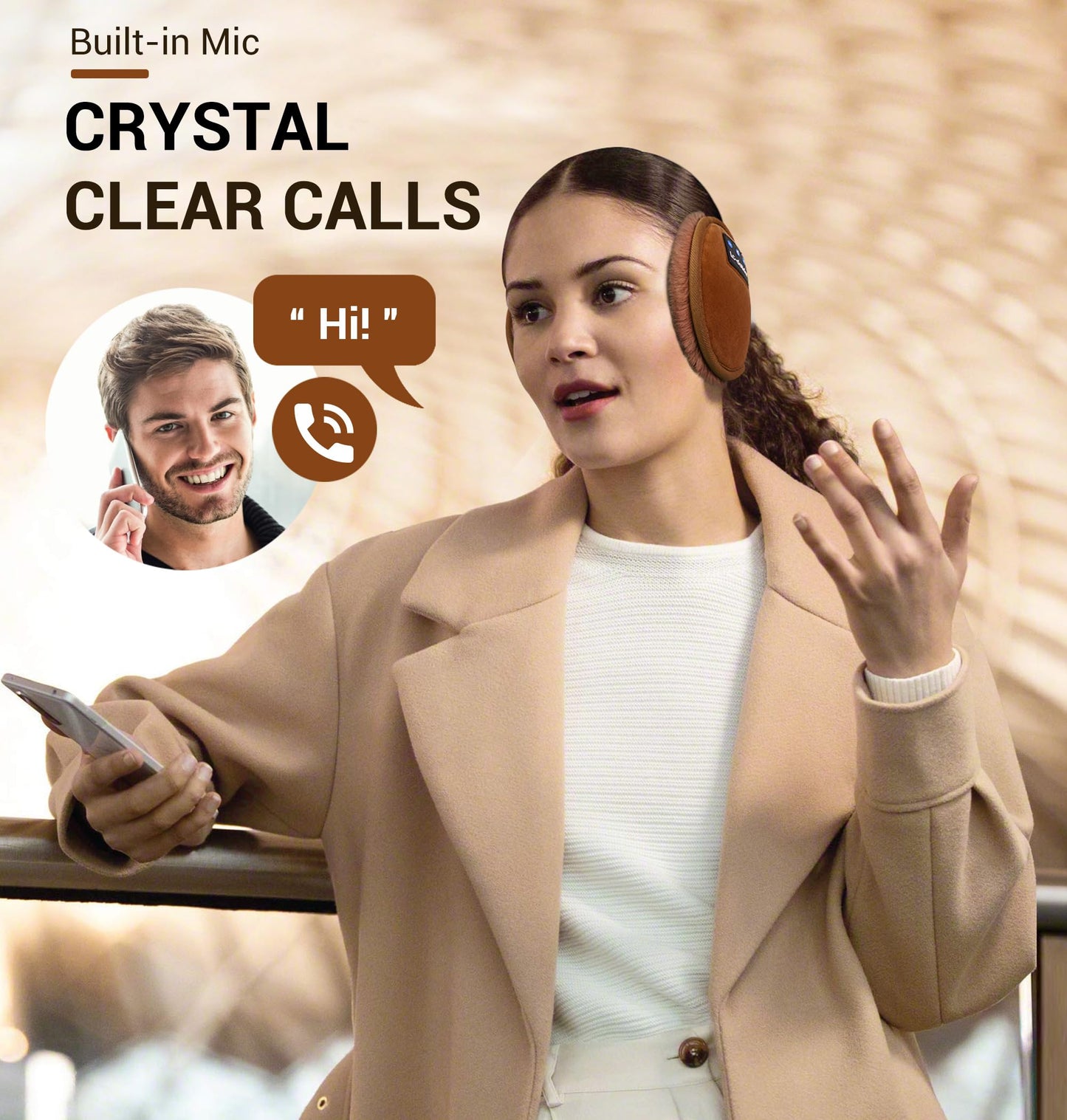 LC-dolida Earmuff Headphones Bluetooth Winter Ear Muffs Ear Warmer Headband for Men/Women/Kids Outdoor Biking Skating Hiking