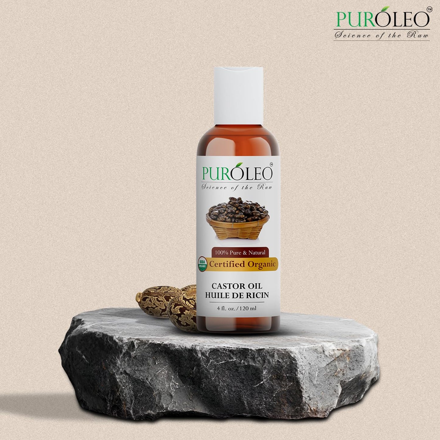 PUROLEO Castor Oil 64 Fl Oz/1900 ML (Packed In Canada) 100% Pure and Natural Hair, Lash, Beard, Eyelashes & Eyebrow Oil Black castor oil for brow lashes, Make eyelash serum, hair serum for dry hair and frizzy | huile de ricin pour huile de ricin pour chev