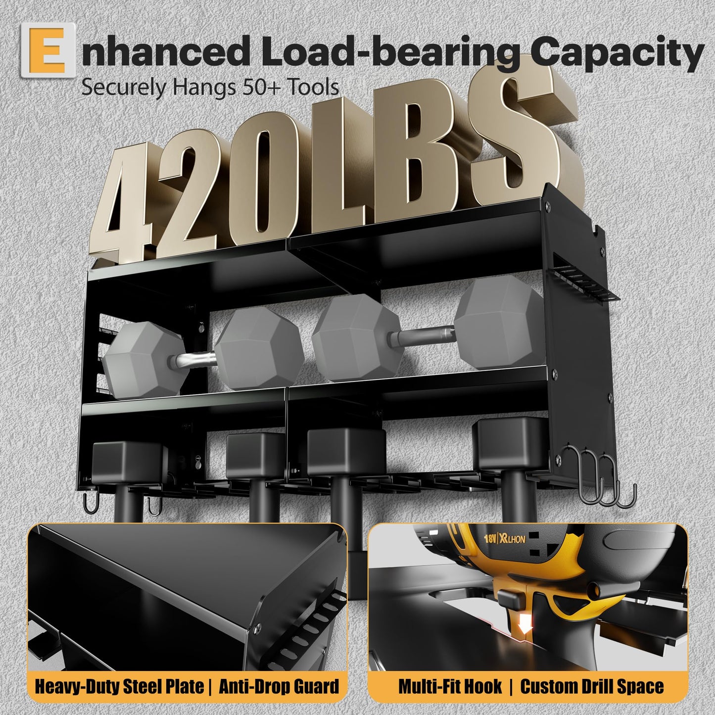 Power Tool Organizer with Charging Station
