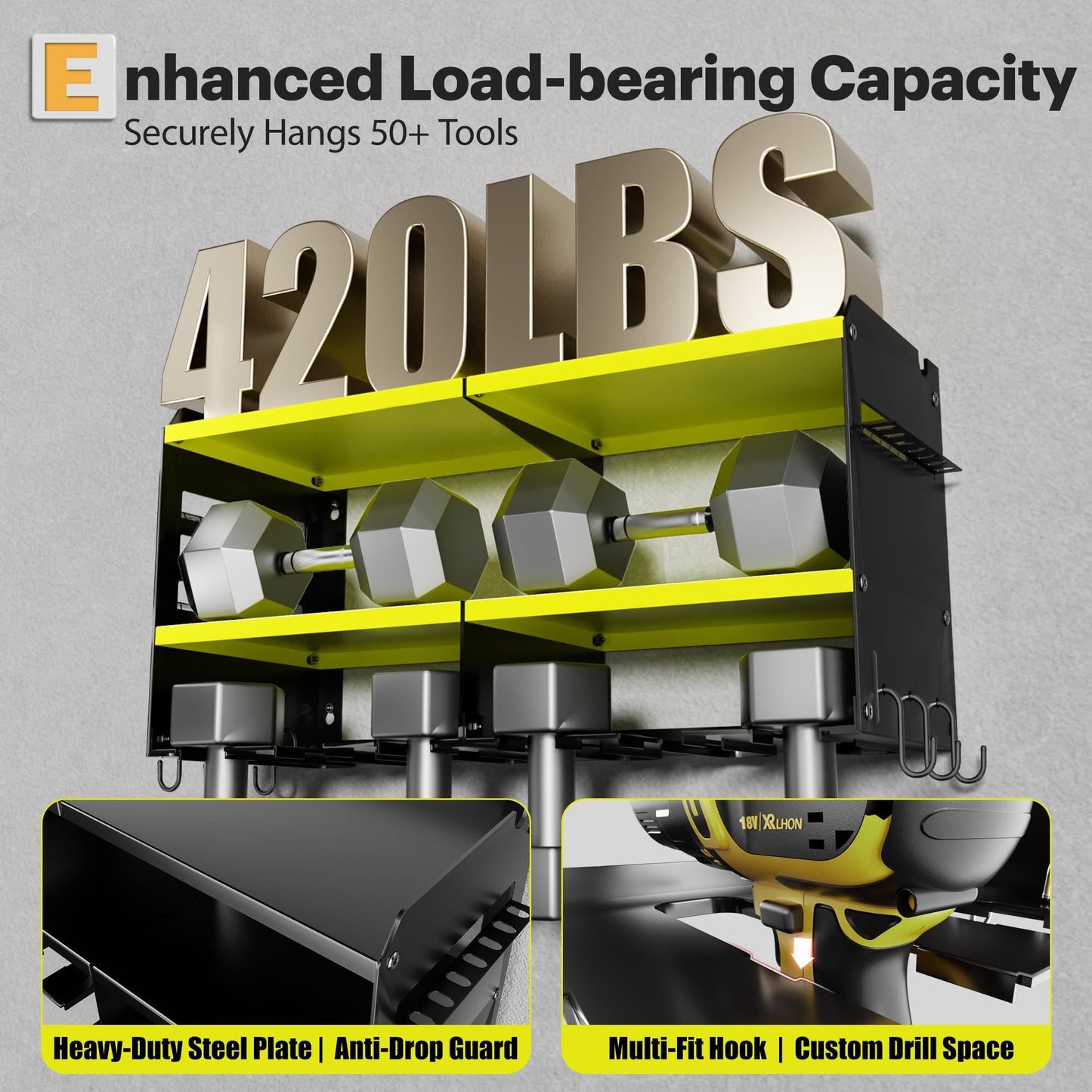 Power Tool Organizer with Charging Station