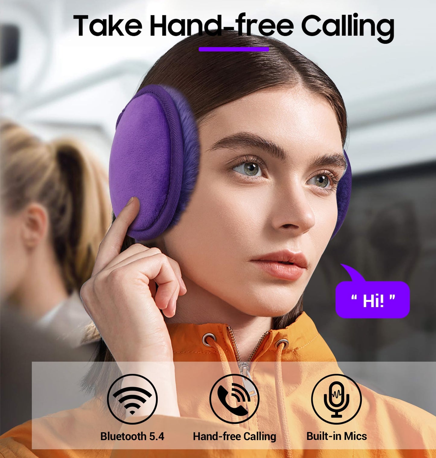 LC-dolida Earmuff Headphones Bluetooth Winter Ear Muffs Ear Warmer Headband for Men/Women/Kids Outdoor Biking Skating Hiking