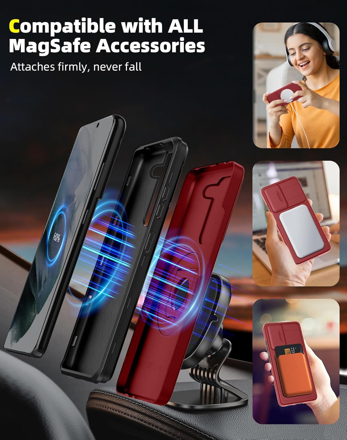 Samsung Galaxy S23 Ultra Case Magnetic Compatible with MagSafe Wireless Charging
