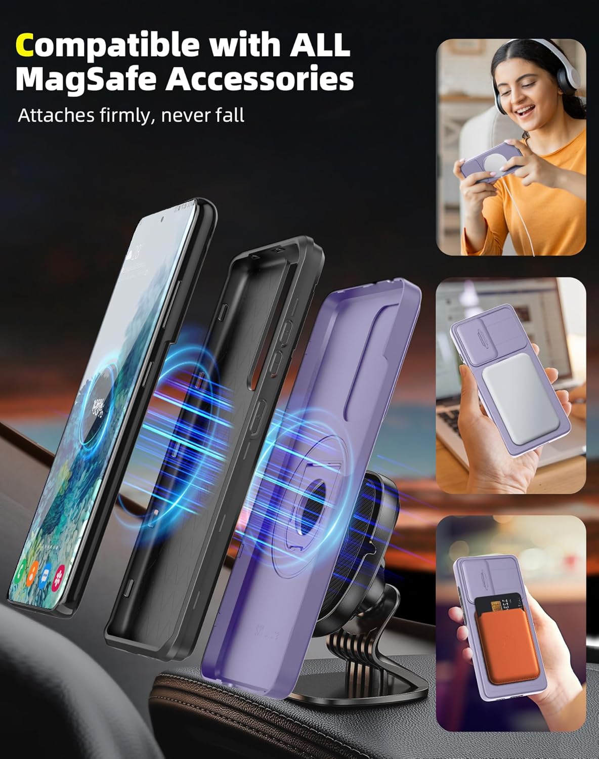 Samsung Galaxy S23 Ultra Case Magnetic Compatible with MagSafe Wireless Charging