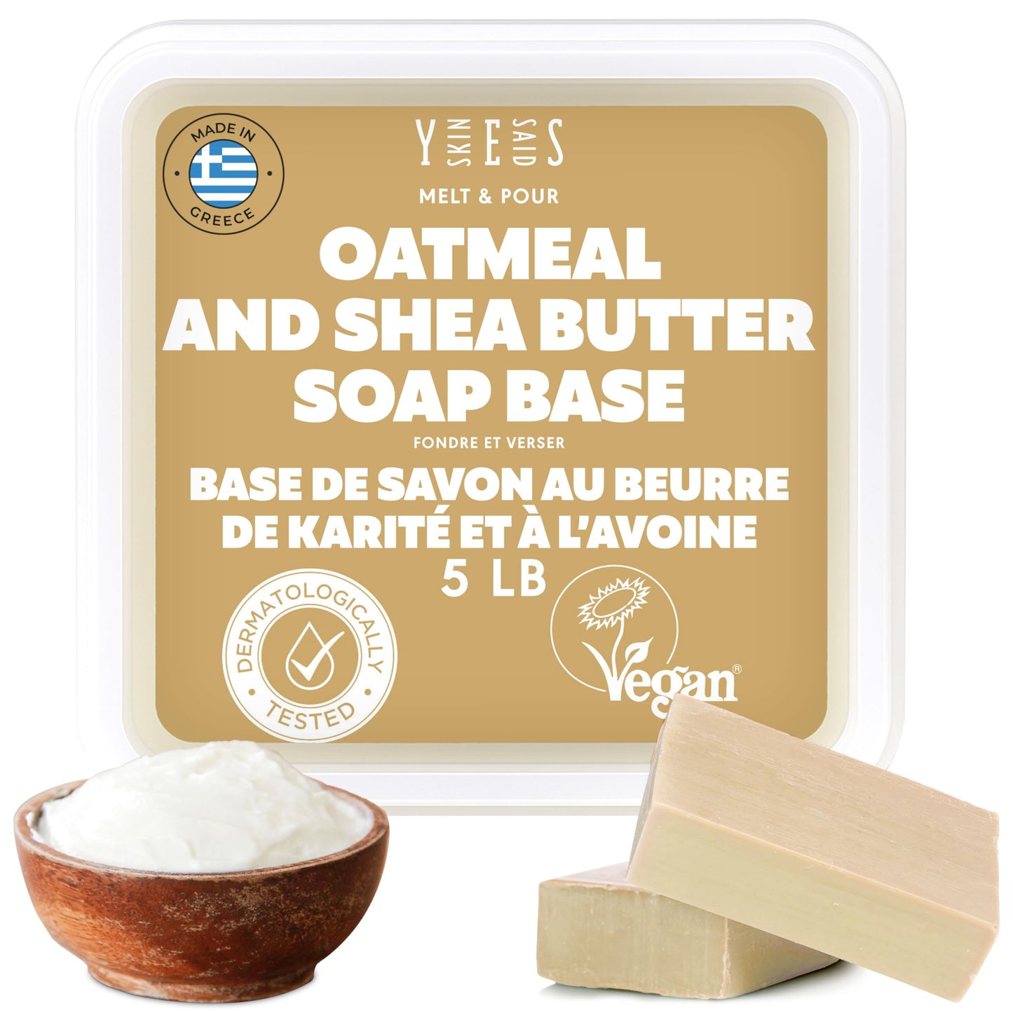 2.2kg (5 Lb) Goats Milk Soap Base - SLS/SLES free, No Palm Oil, Organic Soap Base, Bulk Goat Milk Melt and Pour Soap Base, Natural Soap Base for Soap Making Supplies, Green Soap, Craft Supplies