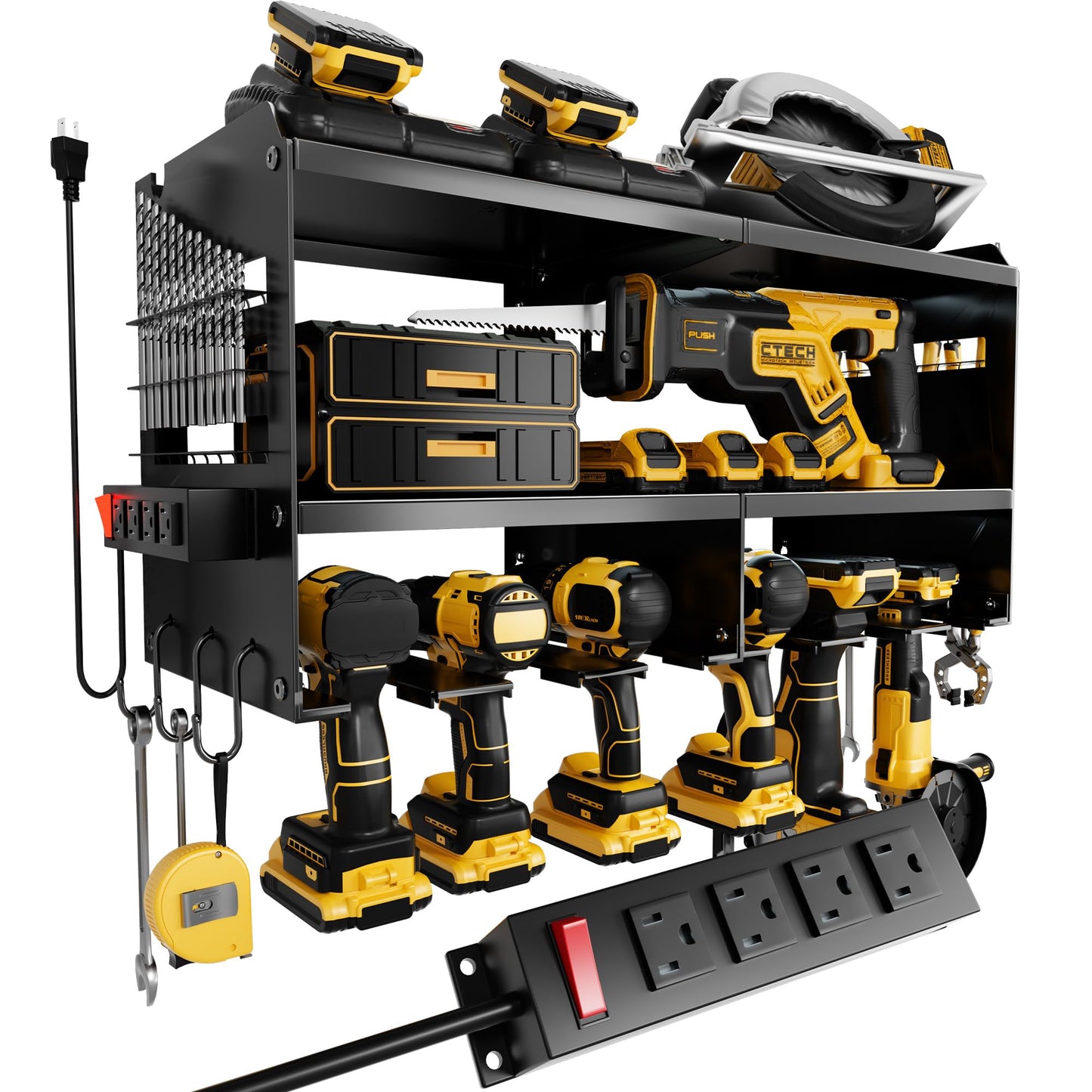 Power Tool Organizer with Charging Station