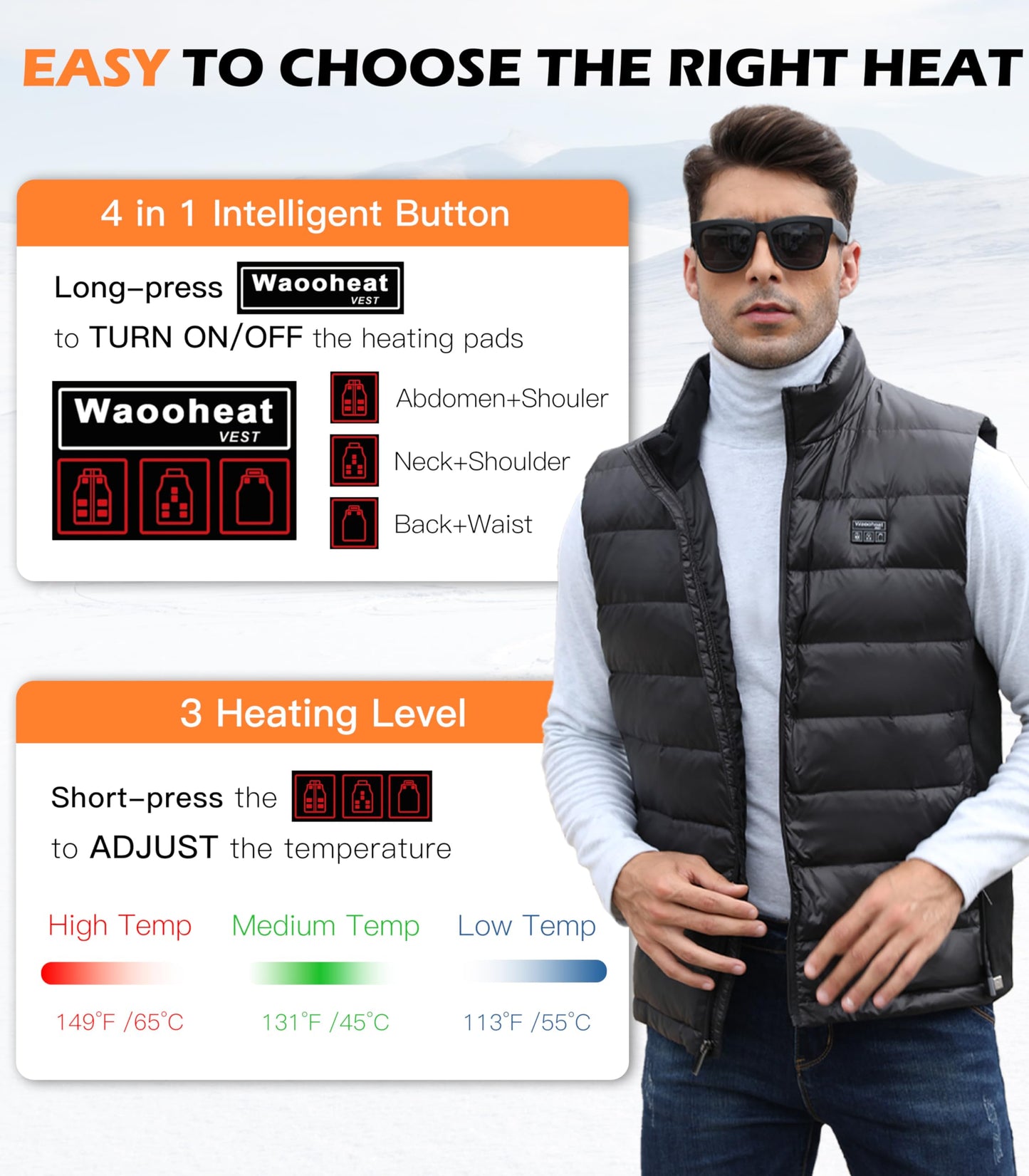 Heated Vest for Men Women Lightweight USB Eletric Heating Jacket Winter Outdoor Sports Hunting