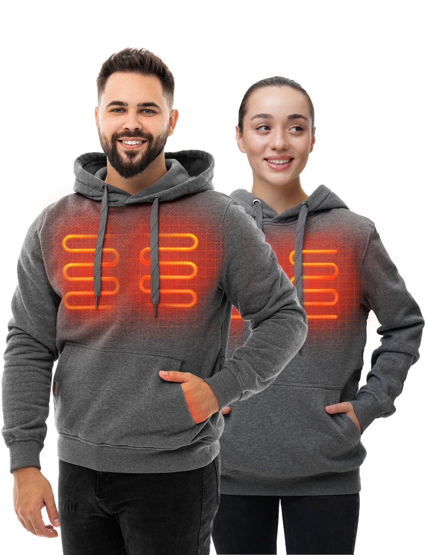 HENNCHEE Heated Hoodies for Men Women with Battery Pack, Heated Pullover Unisex Sweatshirt Heating Jacket
