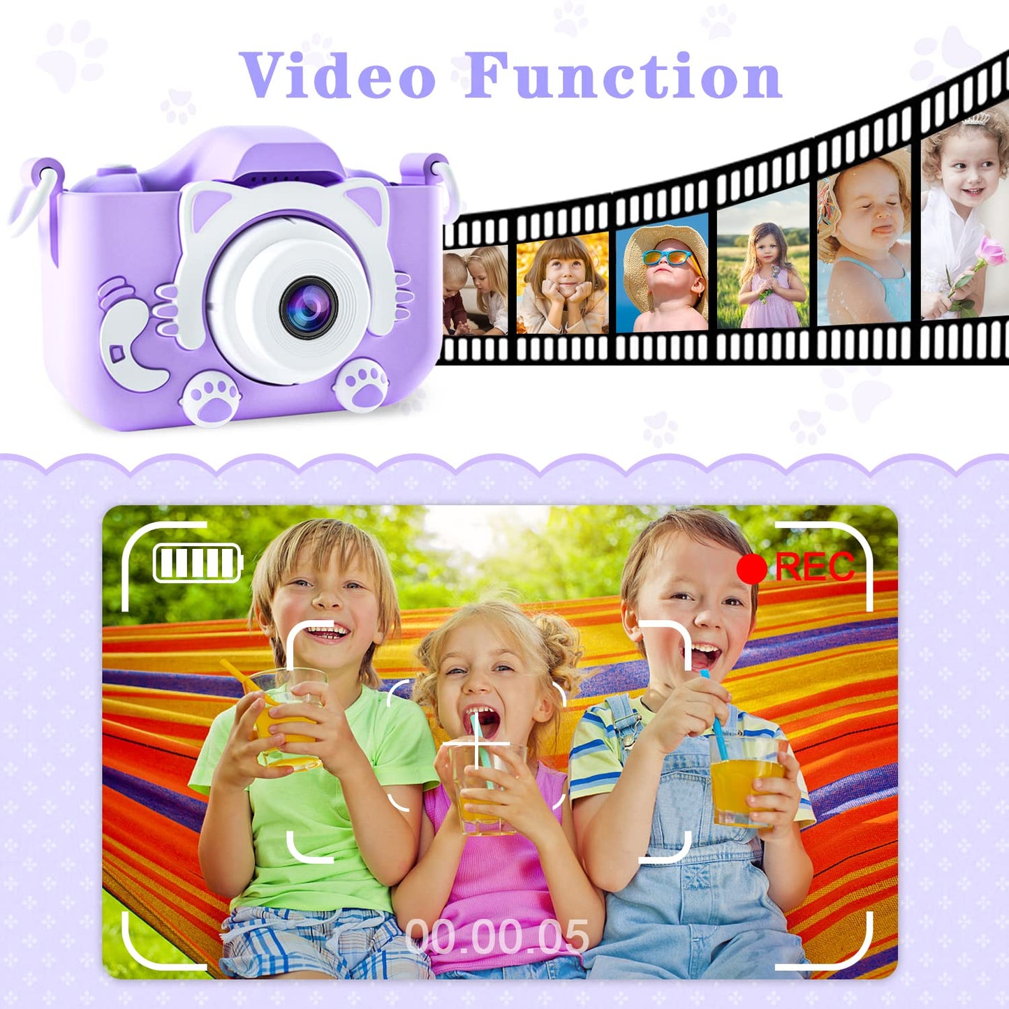 Kids Digital Camera for Toddler with Video