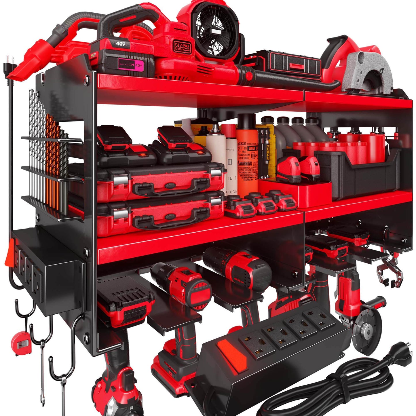 Power Tool Organizer with Charging Station