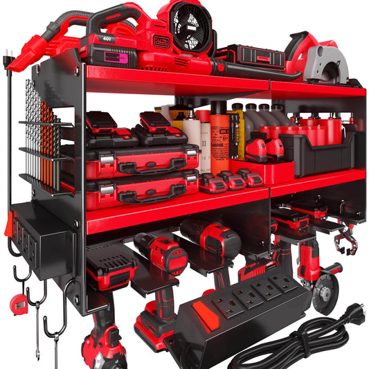 Power Tool Organizer with Charging Station
