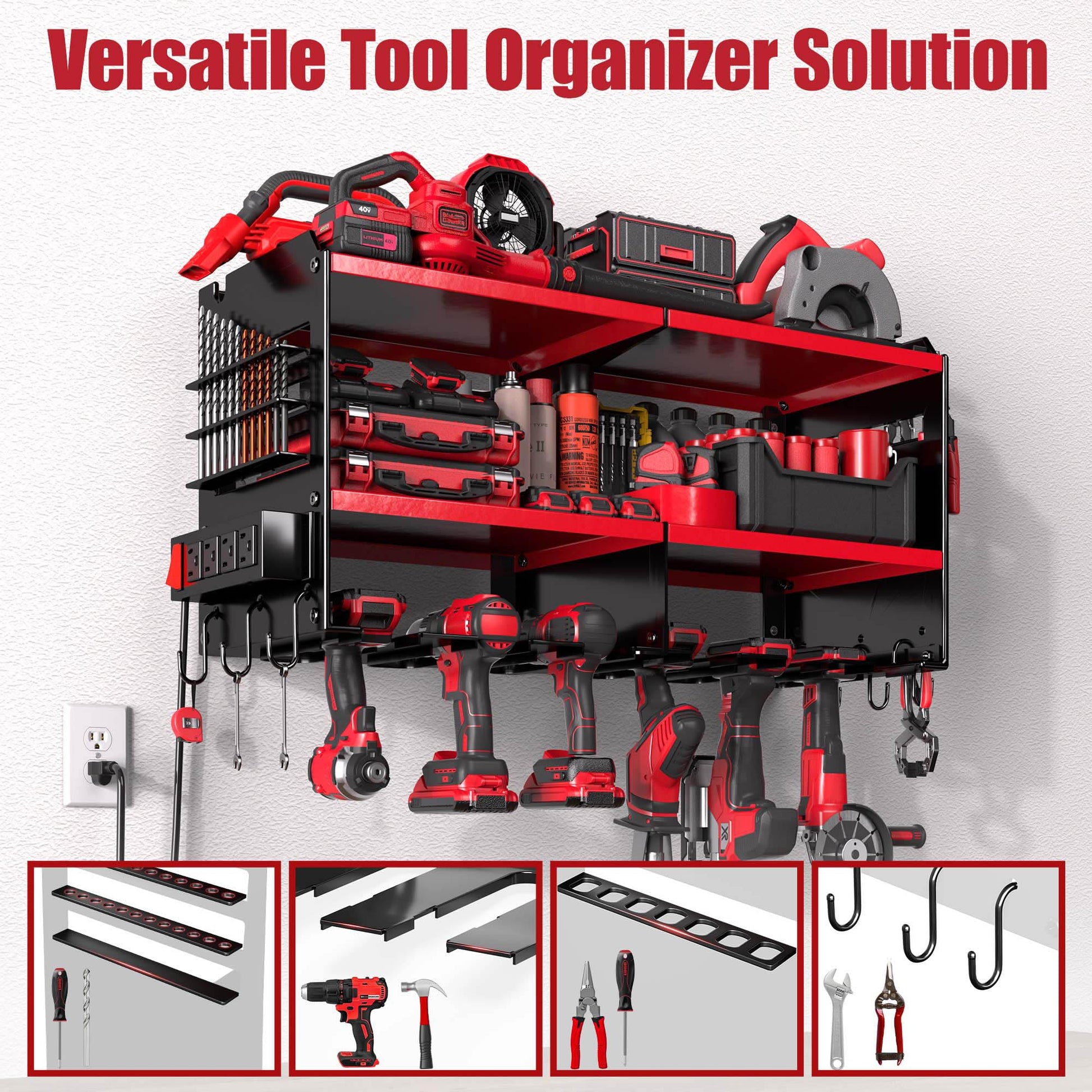 Power Tool Organizer with Charging Station