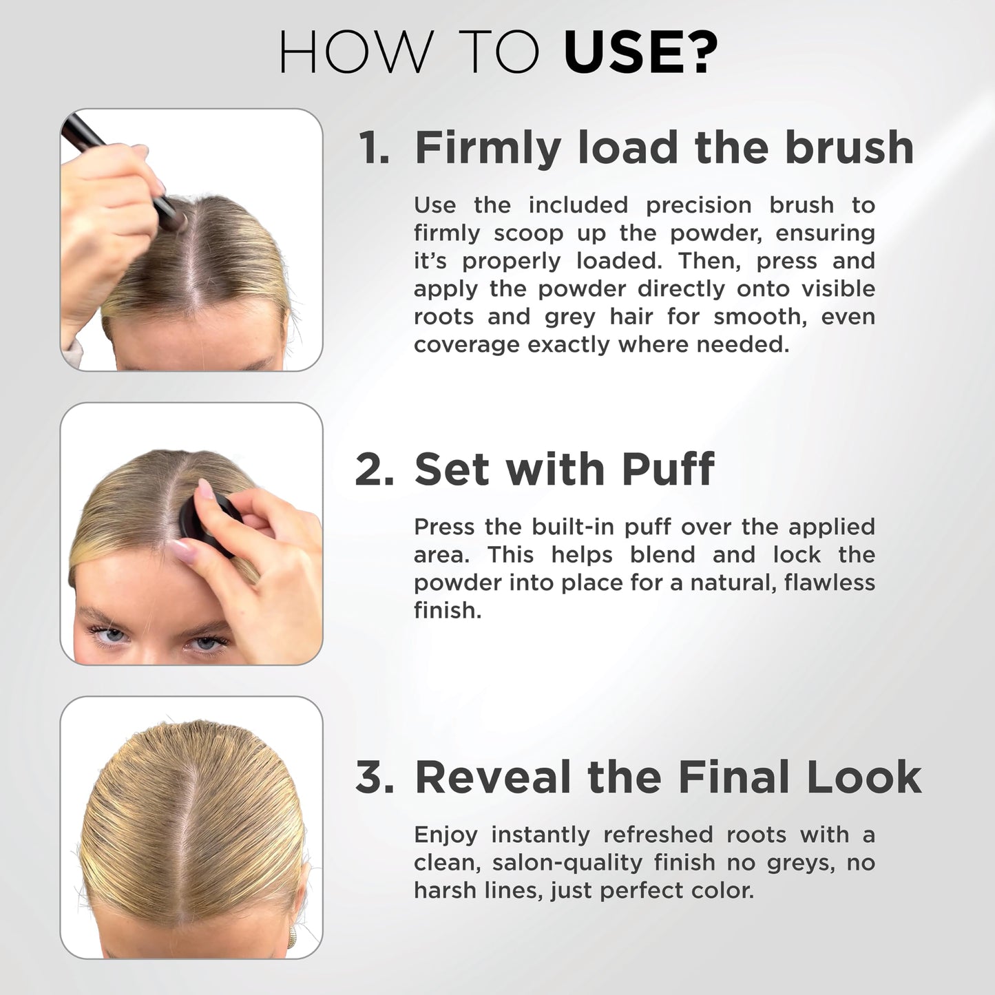 THICK FIBER Root Touch Up & Hairline Powder with Brush 4g – Covers Grey Roots & Thinning Hair – Sweat & Water Resistant – Hair Concealer for Bald Spots & Fill-In (Black) for Women & Men
