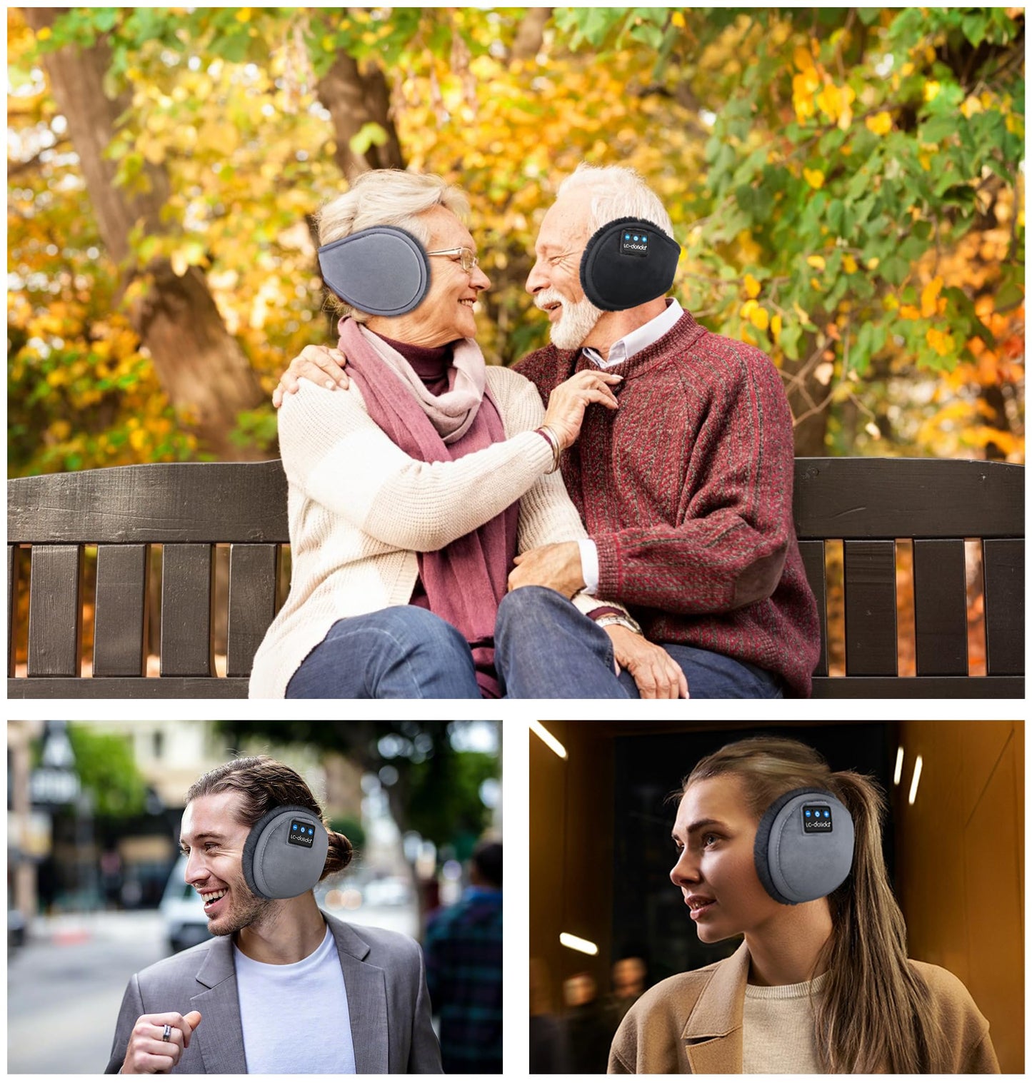 LC-dolida Earmuff Headphones Bluetooth Winter Ear Muffs Ear Warmer Headband for Men/Women/Kids Outdoor Biking Skating Hiking