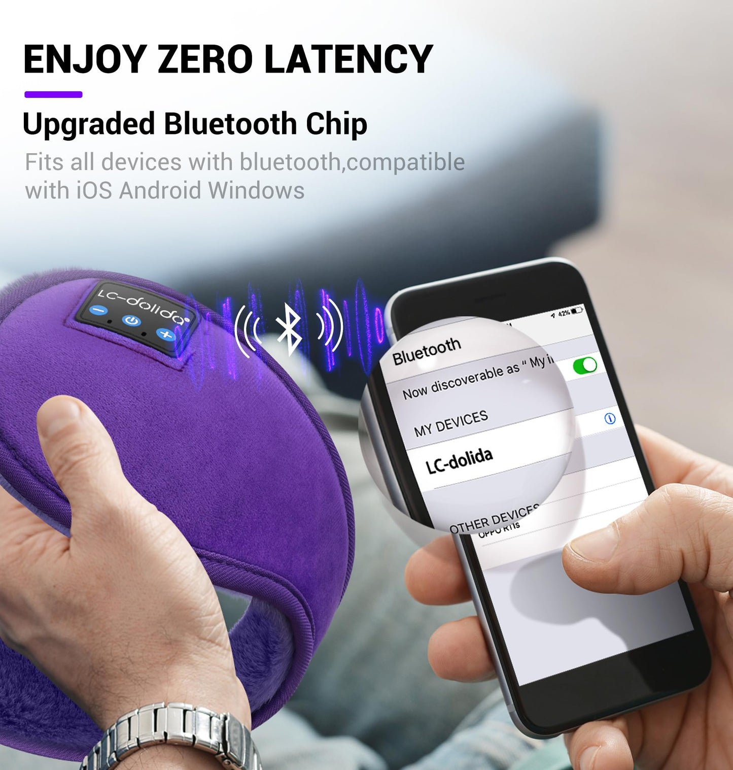 LC-dolida Earmuff Headphones Bluetooth Winter Ear Muffs Ear Warmer Headband for Men/Women/Kids Outdoor Biking Skating Hiking