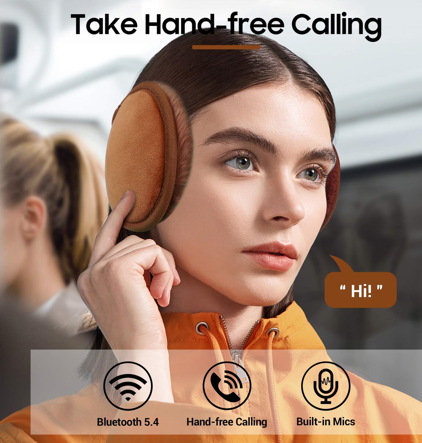 LC-dolida Earmuff Headphones Bluetooth Winter Ear Muffs Ear Warmer Headband for Men/Women/Kids Outdoor Biking Skating Hiking