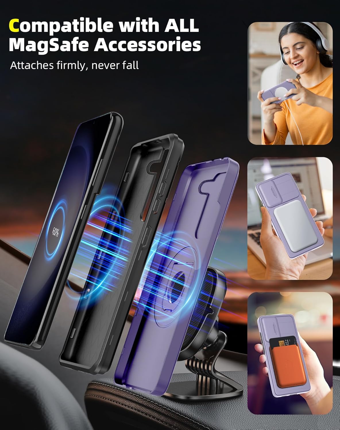Samsung Galaxy S23 Ultra Case Magnetic Compatible with MagSafe Wireless Charging