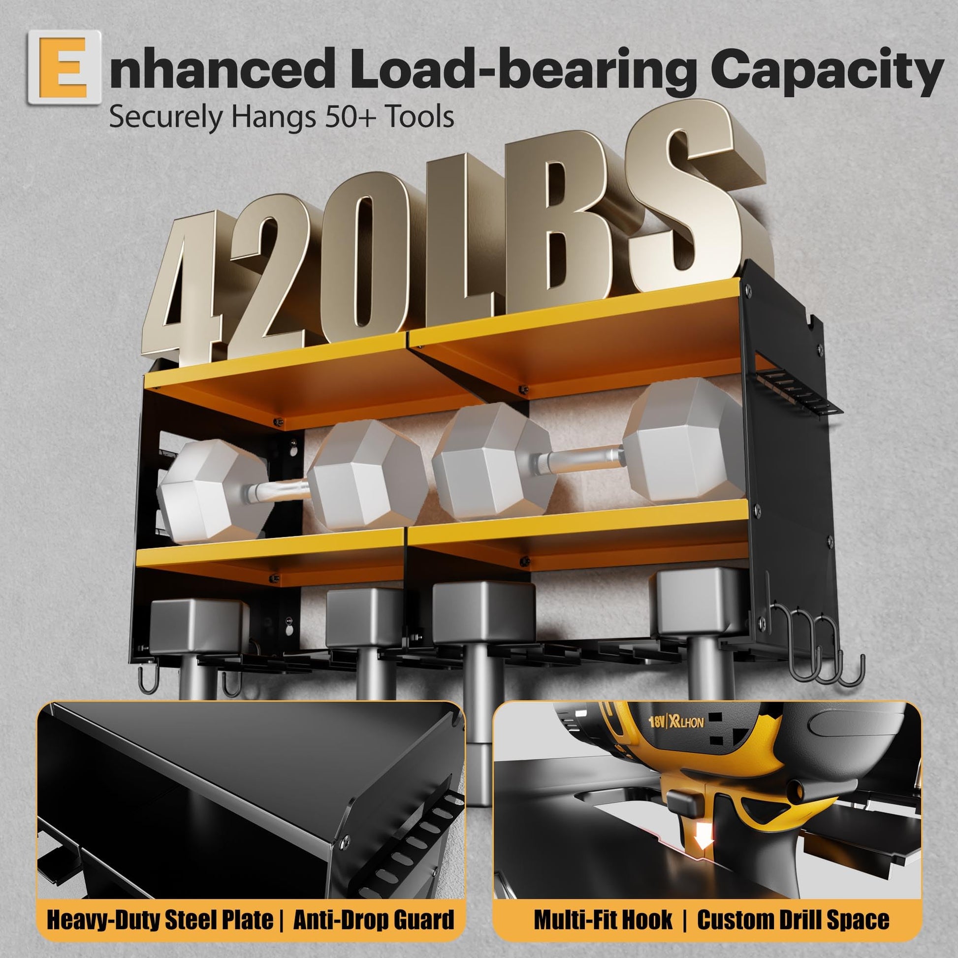 Power Tool Organizer with Charging Station