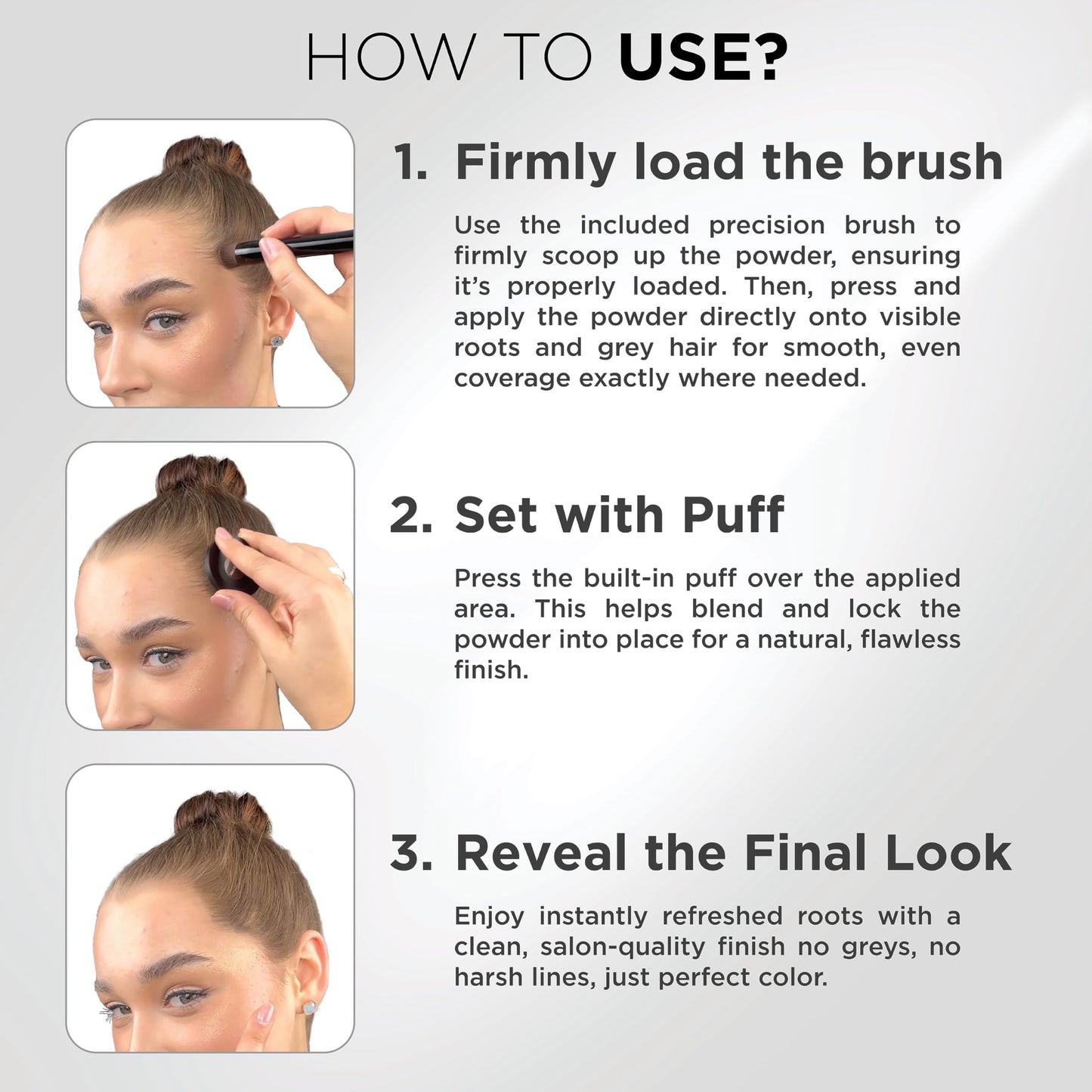 THICK FIBER Root Touch Up & Hairline Powder with Brush 4g – Covers Grey Roots & Thinning Hair – Sweat & Water Resistant – Hair Concealer for Bald Spots & Fill-In (Black) for Women & Men