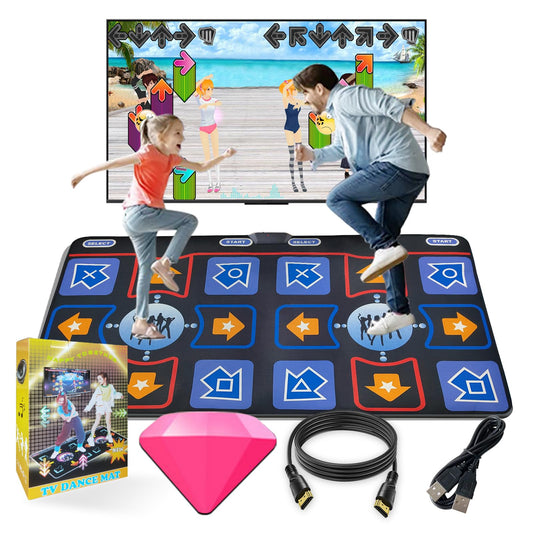 Dance Mat for Adults and Kids - Plug and Play TV Electronic Dance Mat Game, Wireless Pad, Fun Fitness Games for Kids, Christmas and Boys and Girls Birthday Gift Ideas, Blue