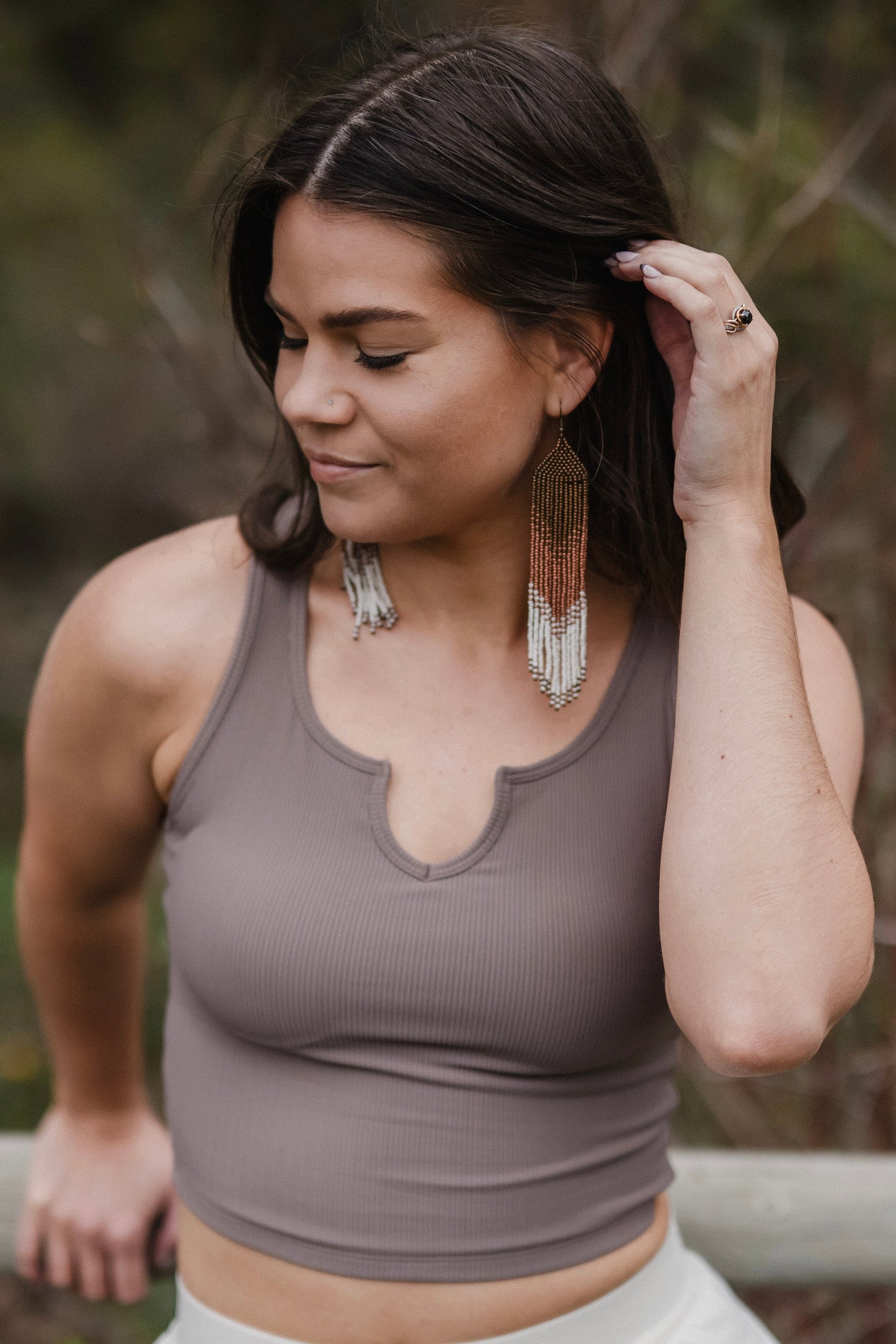 Ribbed Tank Bra Built