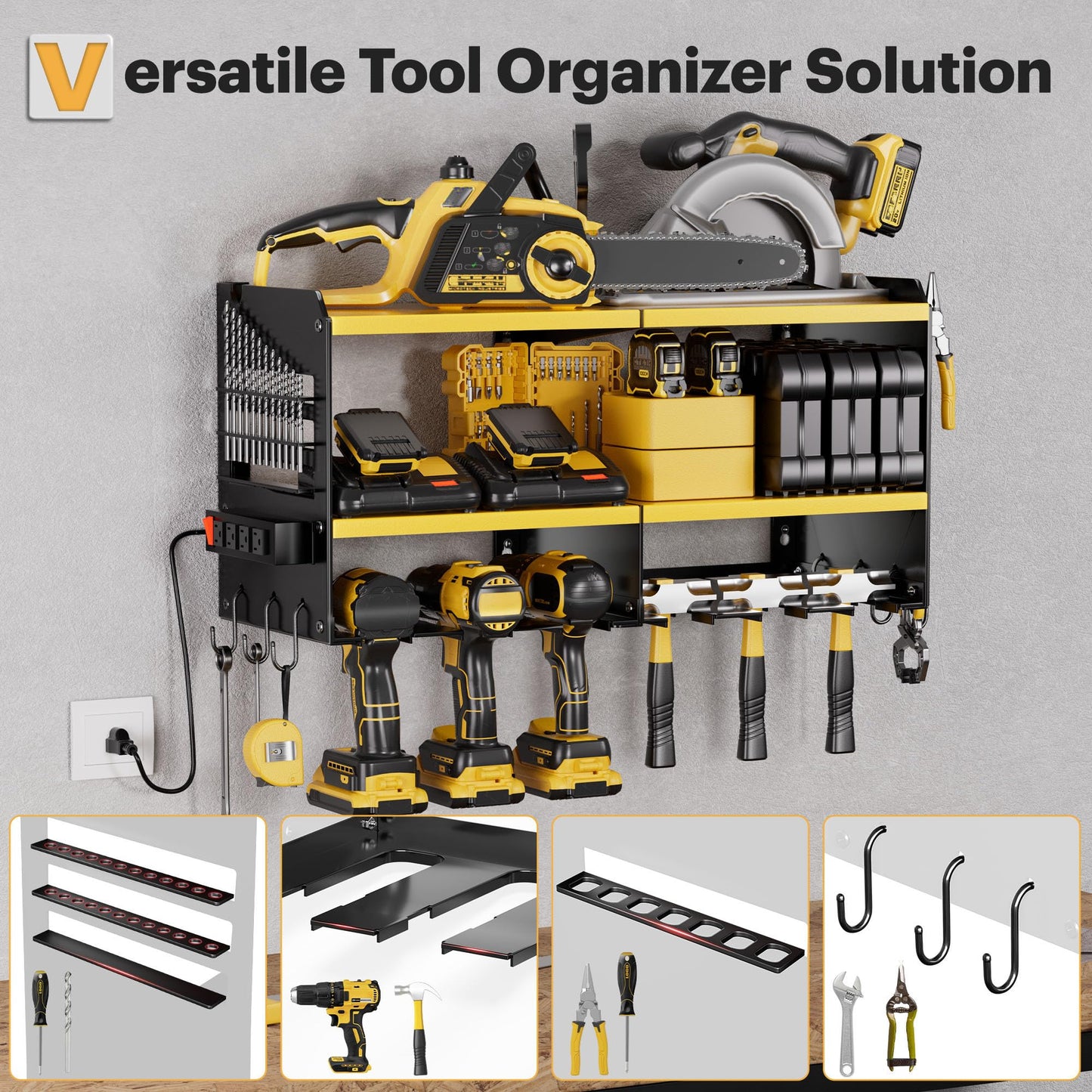 Power Tool Organizer with Charging Station