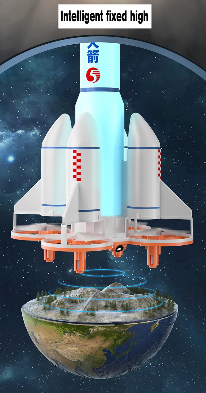 Remote Control Space Rocket RC Astronaut Space Shuttle Mini Drone With LED Fire 360° Roll RC Quadcopter Aircraft Kids Gift Toy