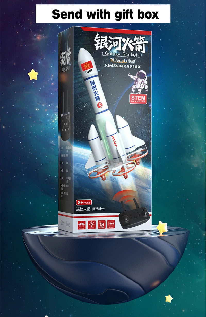 Remote Control Space Rocket RC Astronaut Space Shuttle Mini Drone With LED Fire 360° Roll RC Quadcopter Aircraft Kids Gift Toy