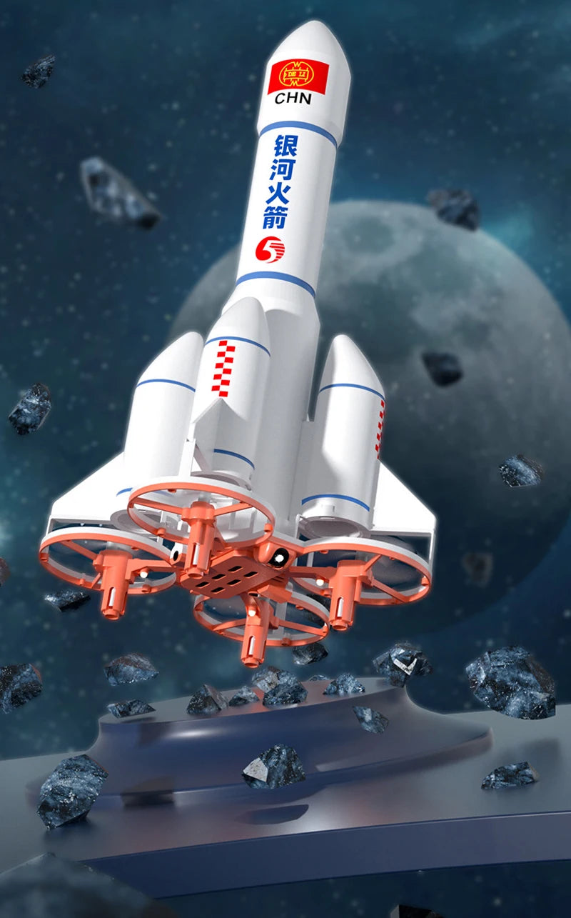 Remote Control Space Rocket RC Astronaut Space Shuttle Mini Drone With LED Fire 360° Roll RC Quadcopter Aircraft Kids Gift Toy