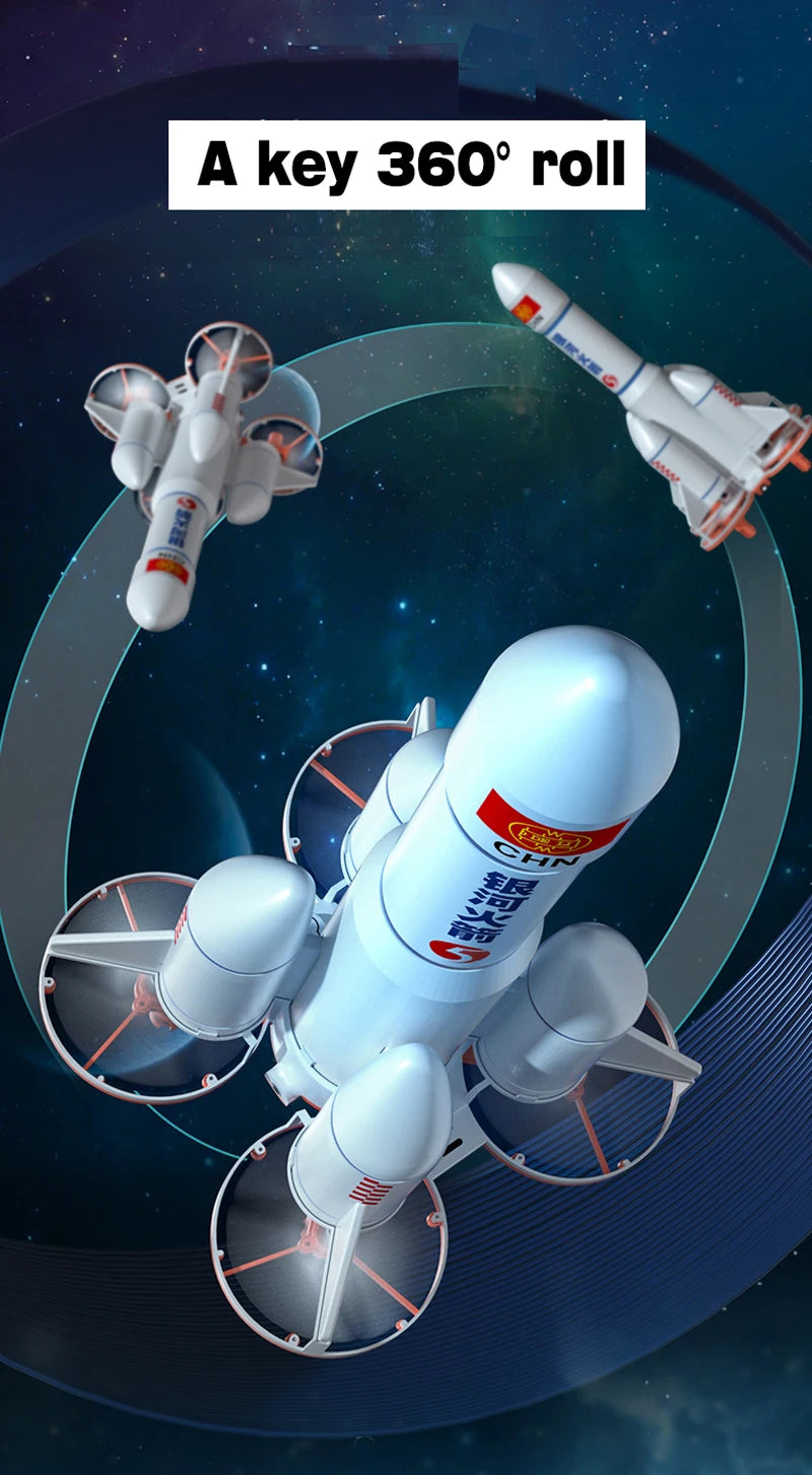 Remote Control Space Rocket RC Astronaut Space Shuttle Mini Drone With LED Fire 360° Roll RC Quadcopter Aircraft Kids Gift Toy