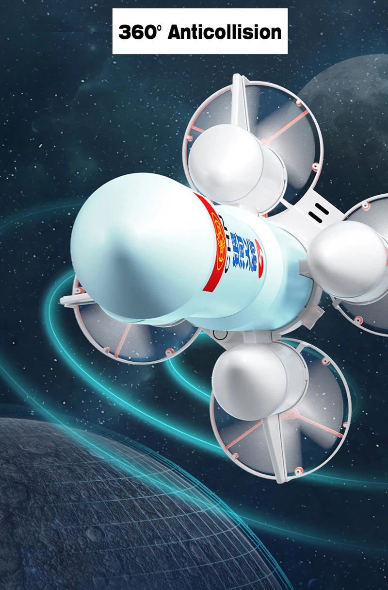 Remote Control Space Rocket RC Astronaut Space Shuttle Mini Drone With LED Fire 360° Roll RC Quadcopter Aircraft Kids Gift Toy