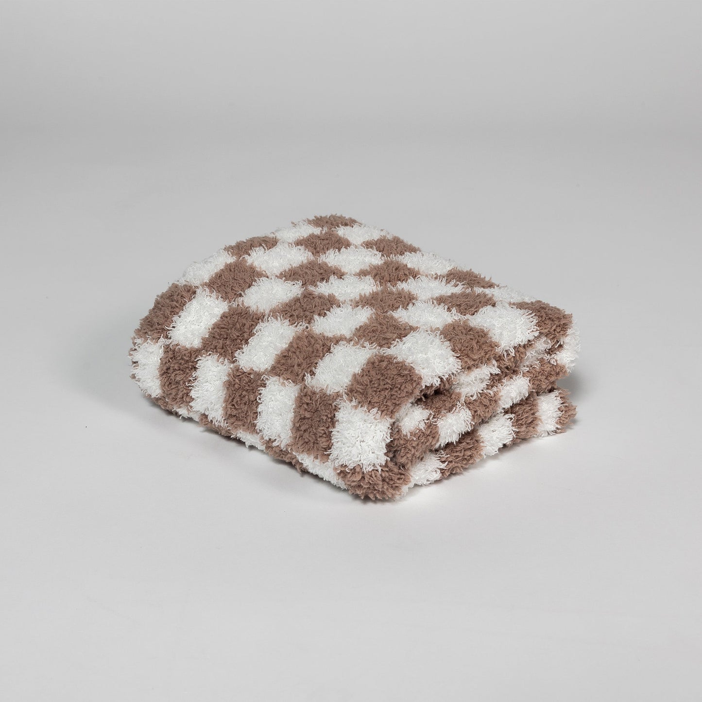 Chocolate Milk & White Check Print Lovey
