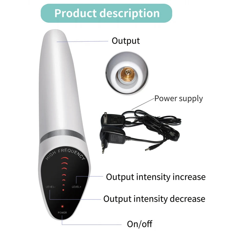 6 in 1 Touch Panel High Frequency Facial Machine For Hair Face Electrotherapy Wand Argon Treatment Acne Skin Care