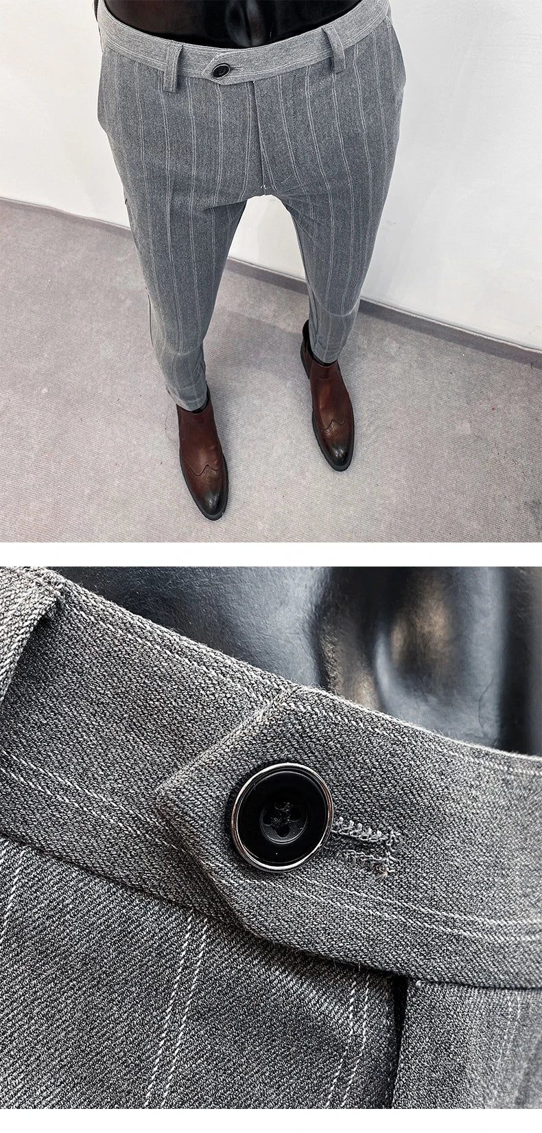 Men Suit Pants Formal Trousers Pantalone Hombre Stretch Slim Solid Color Casual Dress Full Length Pants Fashion New Men Clothing