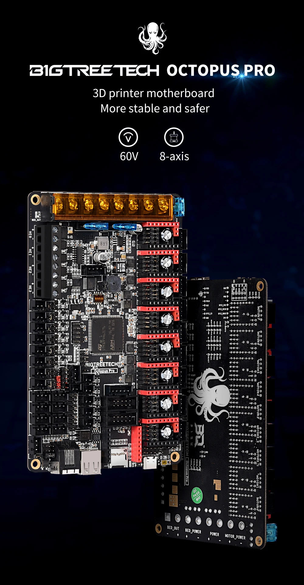 BIGTREETECH Octopus PRO V1.0/V1.1 Motherboard On-Board MAX31865 TMC2209 Raspberry Pi Control Board VS Ender3 V2 For PITFT