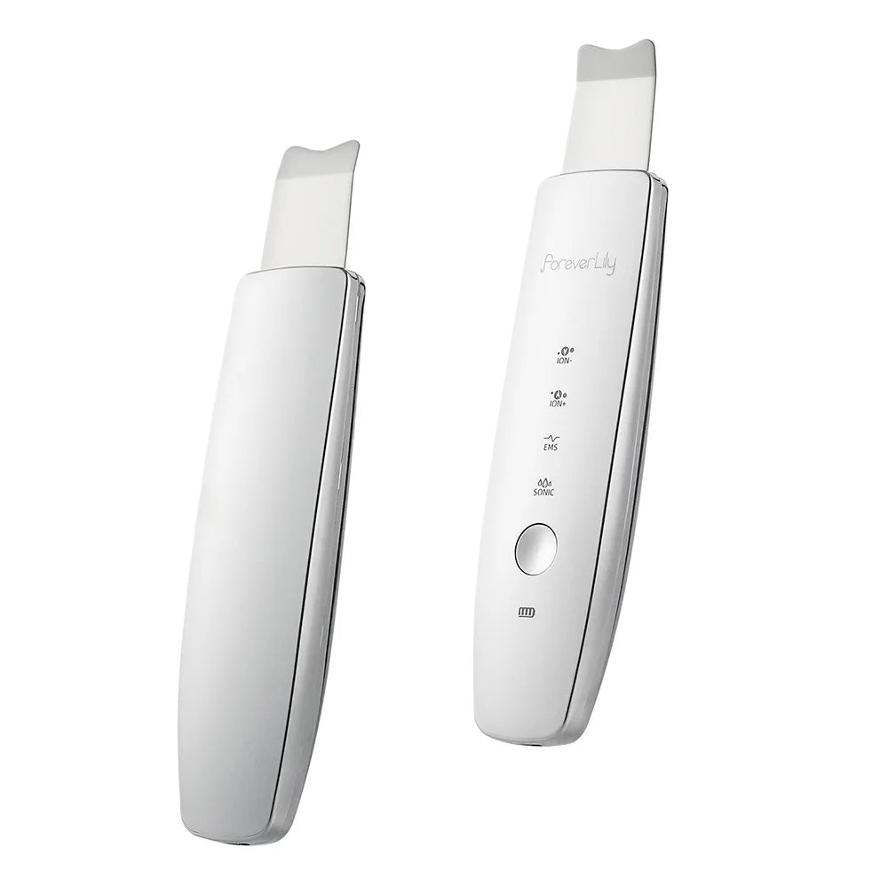 6 in 1 EMS Ultrasonic Skin Scrubber ION LED Photon Skin Lifting Massager Face Spatula Blackhead Remover Facial Deep Cleansing