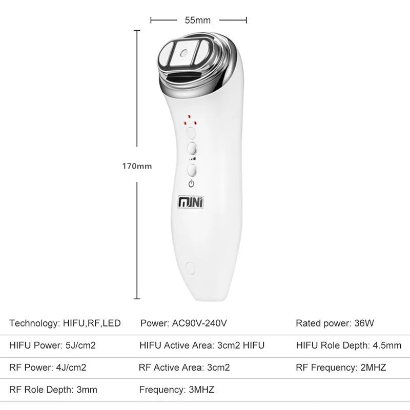 Mini HIFU Machine for Face Ultrasound Machine Skin Care Products RF Fadiofrecuencia Facial Face Lifting Anti Wrinkles Tightening