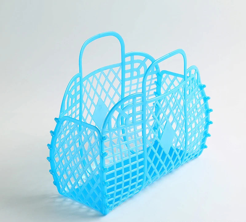 Large Bathroom Laundry Basket,Foldable Mesh,Portable Plastic Bathroom Laundry Basket,Assemble the Wash Basket,Reusable Shopping